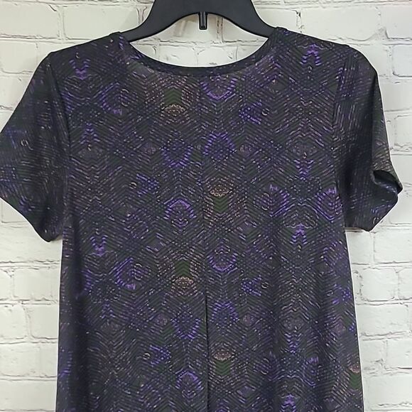 LuLaRoe Carly Dress XS (2/4) Green Diamonds Soft Knit Swing Midi Pocket Hi-Low - Picture 9 of 9